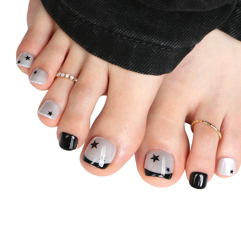 Senboma White & Black Press-On Toenails Bulk - Image 4